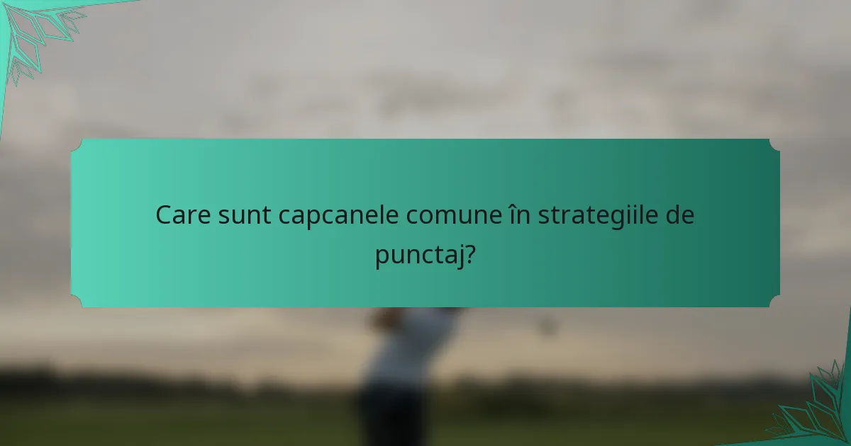 Care sunt capcanele comune în strategiile de punctaj?
