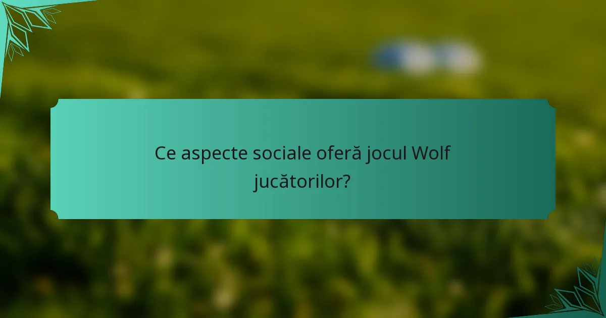 Ce aspecte sociale oferă jocul Wolf jucătorilor?