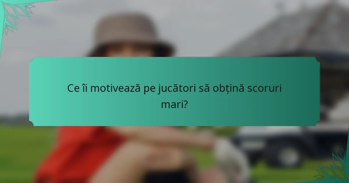 Ce îi motivează pe jucători să obțină scoruri mari?