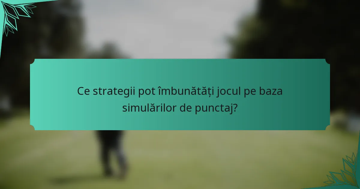 Ce strategii pot îmbunătăți jocul pe baza simulărilor de punctaj?